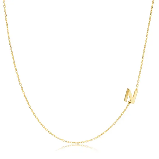 Plain Alphabet A Letter 30 Forse Chain Wholesale Silver Necklace Plain Alphabet A Letter 30 Forse Chain Wholesale Silver Necklace