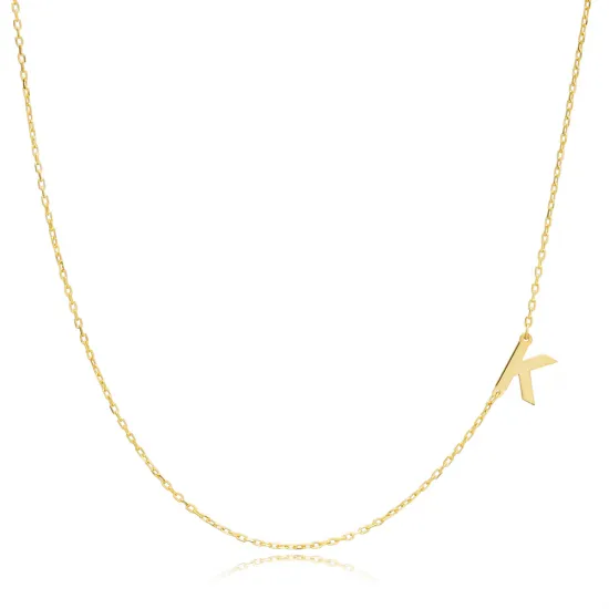 Plain Alphabet A Letter 30 Forse Chain Wholesale Silver Necklace Plain Alphabet A Letter 30 Forse Chain Wholesale Silver Necklace