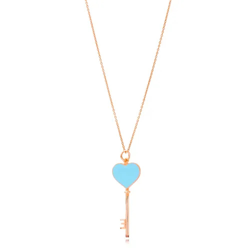 Heart Key Charm Wholesale Handmade Turkish 925 Silver Sterling Necklace