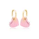 Heart Design Pink Enamel Earrings Turkish Wholesale 925 Sterling Silver Jewelry