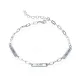 Three Plain Tag Charm 925 Sterling Silver Charm Bracelet Three Plain Tag Charm 925 Sterling Silver Charm Bracelet