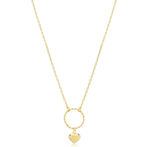 Heart Design Hollow Round 925 Sterling Silver Charm Necklace