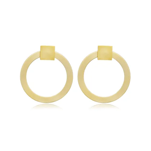 Round Silver Square 925 Stud Earrings