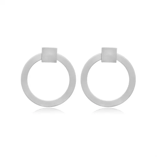 Round Silver Square 925 Stud Earrings Round Silver Square 925 Stud Earrings