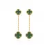 Malachite Clover 925 Silver Stud Earrings