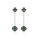 Malachite Clover 925 Silver Stud Earrings Malachite Clover 925 Silver Stud Earrings