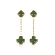 Malachite Clover 925 Silver Stud Earrings Malachite Clover 925 Silver Stud Earrings