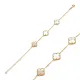 Three Motif White Clover 925 Charm Bracelet Three Motif White Clover 925 Charm Bracelet