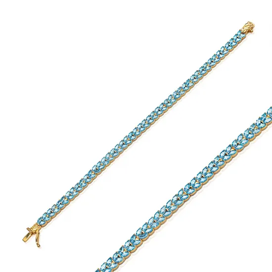 Aquamarine Marquise Cut 925 Tennis Bracelet