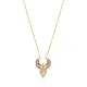 Amethyst CZ Phoenix Design Charm Necklace