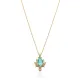 CZ Aquamarine Stone Lotus 925 Charm Necklace CZ Aquamarine Stone Lotus 925 Charm Necklace