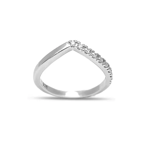 CZ Stone 925 Silver Aurora V Ring