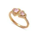Pink Twin Hearts CZ 925 Cluster Ring