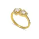Twin Hearts CZ Stone 925 Silver Cluster Ring Twin Hearts CZ Stone 925 Silver Cluster Ring