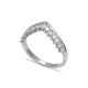 Elegant CZ Stone 925 Silver V Ring