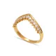 Elegant CZ Stone 925 Silver V Ring