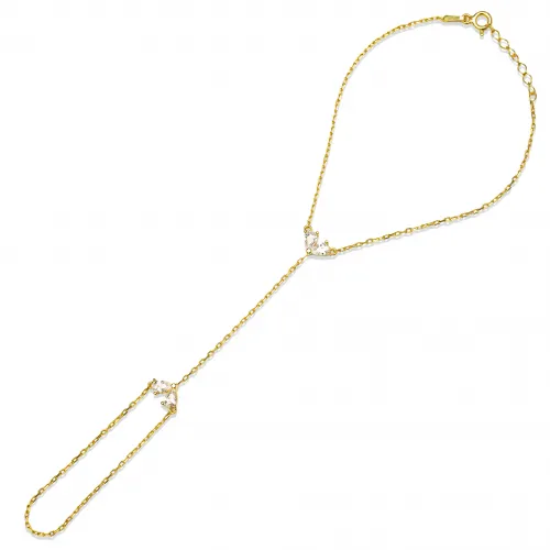 Teardrop Cut White CZ 925 Slave Bracelet