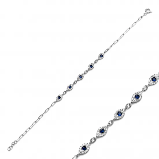 Marquise Design Sapphire CZ Charm Bracelet Marquise Design Sapphire CZ Charm Bracelet