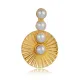 Golden Sunburst Pearl Vintage Pendant Charm | 925 Sterling Silver Wholesale | Sade Silver Golden Sunburst Pearl Vintage Pendant Charm - Sade 925 Silver Jewelry