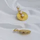 Golden Sunburst Pearl Vintage Pendant Charm | 925 Sterling Silver Wholesale | Sade Silver Golden Sunburst Pearl Vintage Pendant Charm - Sade 925 Silver Jewelry
