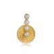 Golden Sunburst Pearl Vintage Pendant Charm | 925 Sterling Silver Wholesale | Sade Silver Golden Sunburst Pearl Vintage Pendant Charm - Sade 925 Silver Jewelry