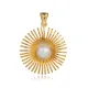 Sun Design Pearl Round Vintage Pendant Charm - Sade 925 Silver Jewelry