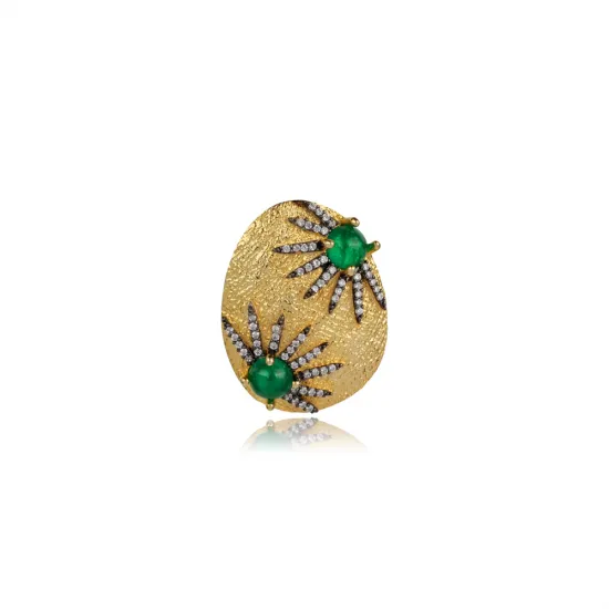 Wholesale 925 Silver Emerald Starburst Pendant Charm | 925 Sterling Silver Wholesale | Sade Silver Wholesale 925 Silver Emerald Starburst Pendant Charm - Sade 925 Silver Jewelry