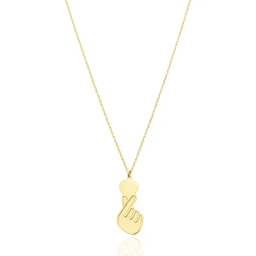 925 Sterling Silver Finger Heart Necklace