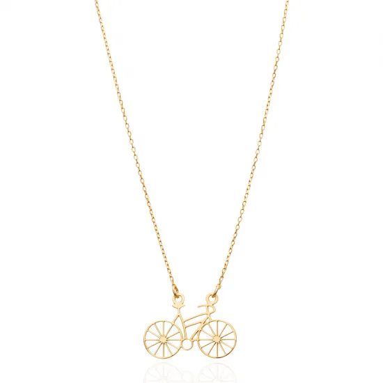 925 Sterling Silver Bicycle Necklace - Sade 925 Silver Jewelry