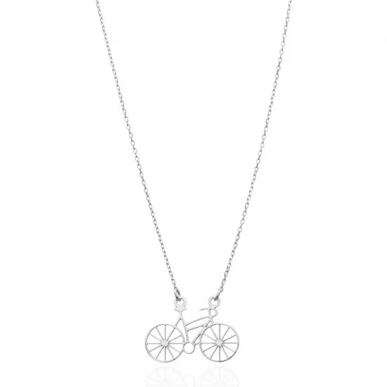 925 Sterling Silver Bicycle Necklace - Sade 925 Silver Jewelry