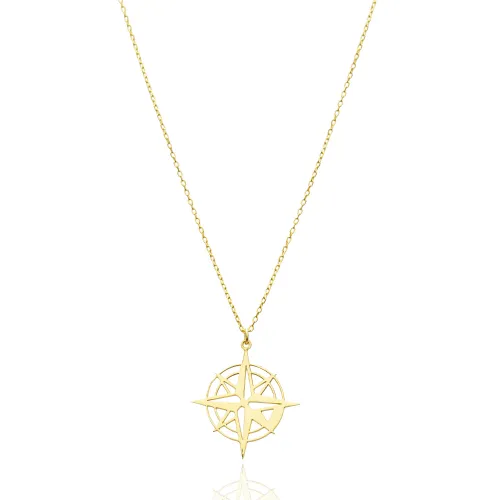 925 Silver Compass Rose Necklace