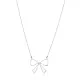 Turkish Handmade Silver Bow Necklace - Sade 925 Silver Jewelry