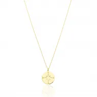 925 Silver Compass Disc Necklace