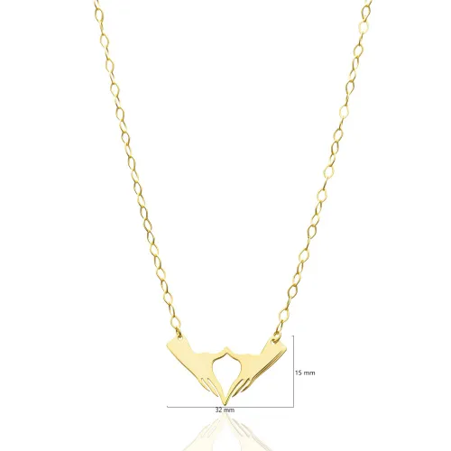 925 Sterling Silver Heart Hands Necklace 925 Sterling Silver Heart Hands Necklace