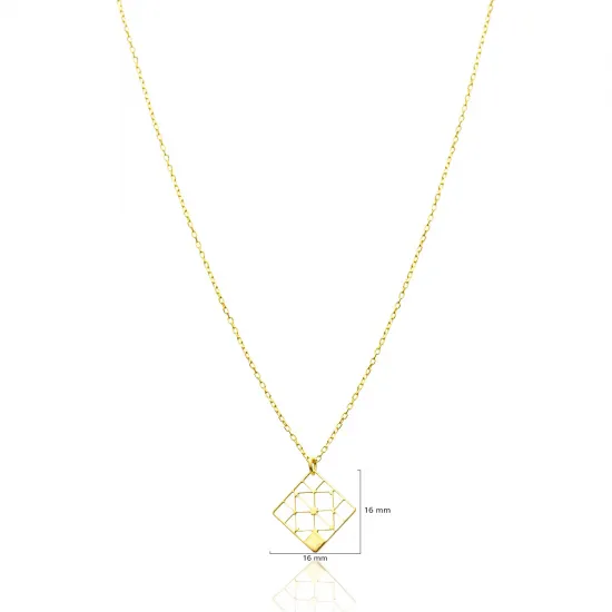 925 Silver Turkish Geometric Necklace - Sade 925 Silver Jewelry