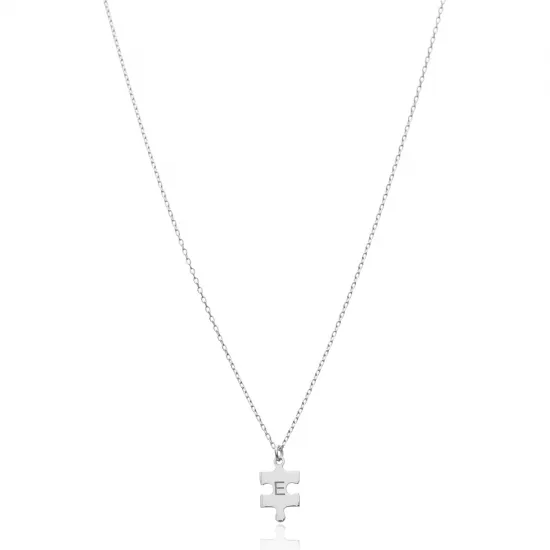 925 Silver Puzzle Piece Pendant | 925 Sterling Silver Wholesale | Sade Silver 925 Silver Puzzle Piece Pendant - Sade 925 Silver Jewelry
