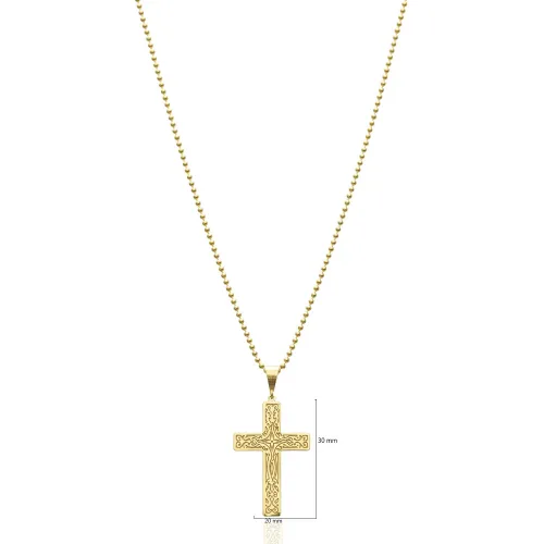 Gold Filigree Cross 925 Silver Necklace