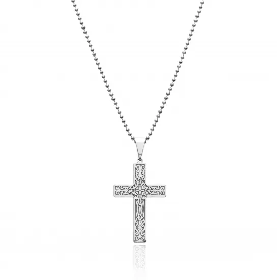 Gold Filigree Cross 925 Silver Necklace - Sade 925 Silver Jewelry