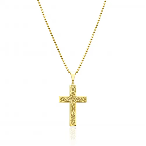 Gold Filigree Cross 925 Sterling Silver Necklace Gold Filigree Cross 925 Sterling Silver Necklace