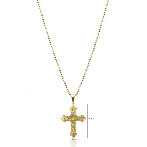 Gold Celtic Cross 925 Sterling Silver Necklace