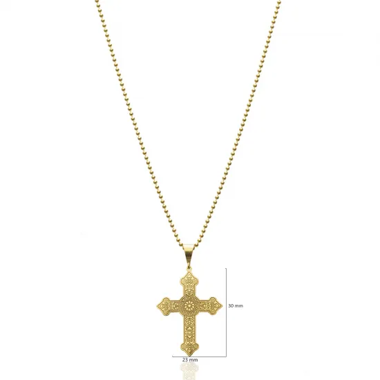 Gold Celtic Cross 925 Sterling Silver Necklace - Sade 925 Silver Jewelry