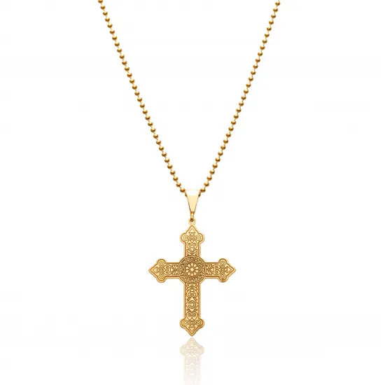 Gold Celtic Cross 925 Sterling Silver Necklace - Sade 925 Silver Jewelry
