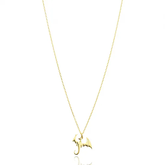 925 Silver Dragon Charm Necklace | 925 Sterling Silver Wholesale | Sade Silver 925 Silver Dragon Charm Necklace - Sade 925 Silver Jewelry