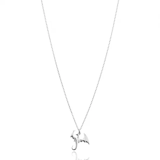 925 Silver Dragon Charm Necklace | 925 Sterling Silver Wholesale | Sade Silver 925 Silver Dragon Charm Necklace - Sade 925 Silver Jewelry