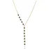 Black Stone 925 Silver Y Necklace