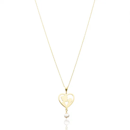 Pearl Mother Child 925 Silver Necklace - Sade 925 Silver Jewelry