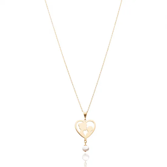 Pearl Mother Child 925 Silver Necklace - Sade 925 Silver Jewelry
