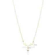 925 Silver Deer Antler Pearl Necklace
