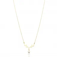 925 Silver Deer Antler Pearl Necklace
