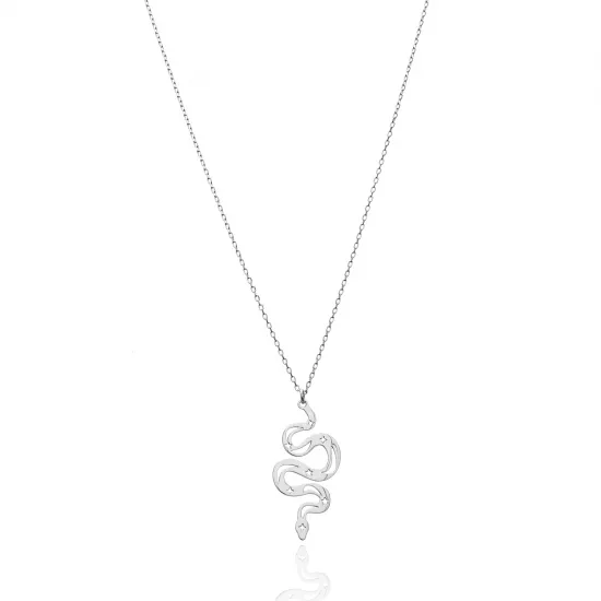 Wholesale 925 Silver Snake Pendant Necklace | 925 Sterling Silver Wholesale | Sade Silver Wholesale 925 Silver Snake Pendant Necklace - Sade 925 Silver Jewelry